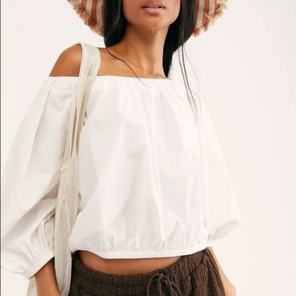 Free People Sunshine Blouse White Extra Small Gently Used - Picture 3 of 5